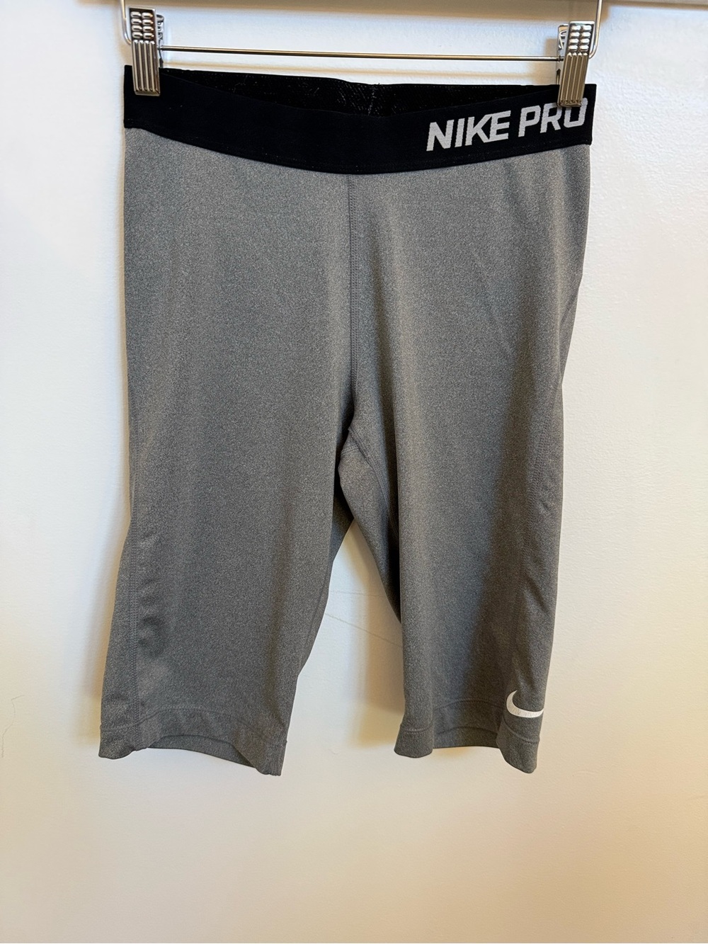 Nike Pro Kids Grey and Black Compression Leggings